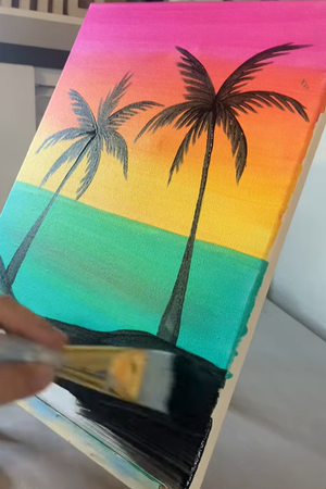 Sunset Palm Tree Pai